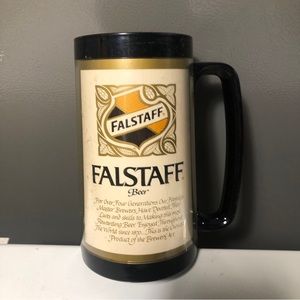 Vtg FALSTAFF BEER Thermo-Serv insulated Plastic STEIN Mug WESTBEND Made in USA